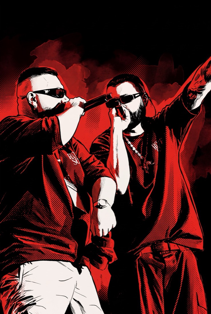 Artists performing on stage
